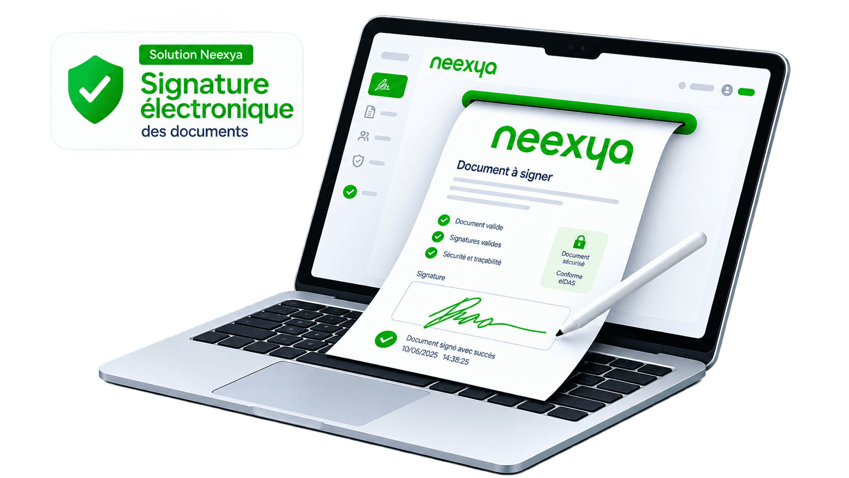 Signature électronique Neexya — mandats, cessions et OR